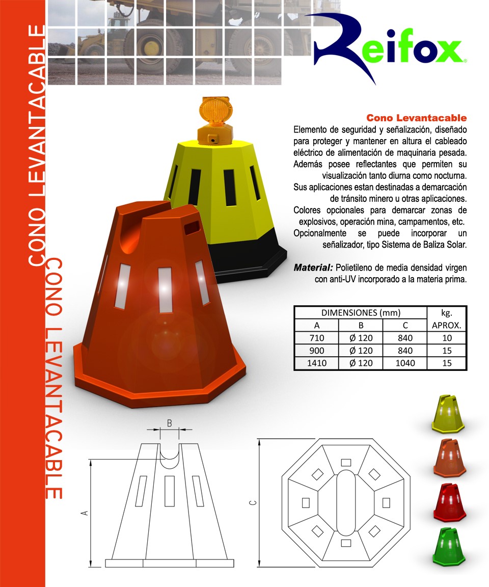 ficha cono portabaliza y levantacable